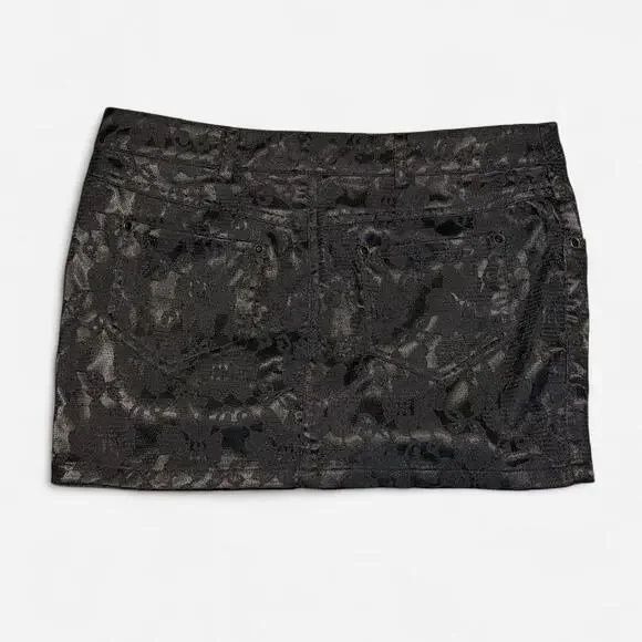 Vintage Forever 21 Twist Black Lace Micro Mini Skirt Size Small - Picture 4 of 4